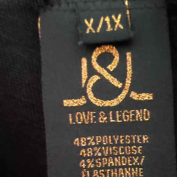 Love & Legend faux leather trim sleeve cardigan with pin - Picture 3 of 4